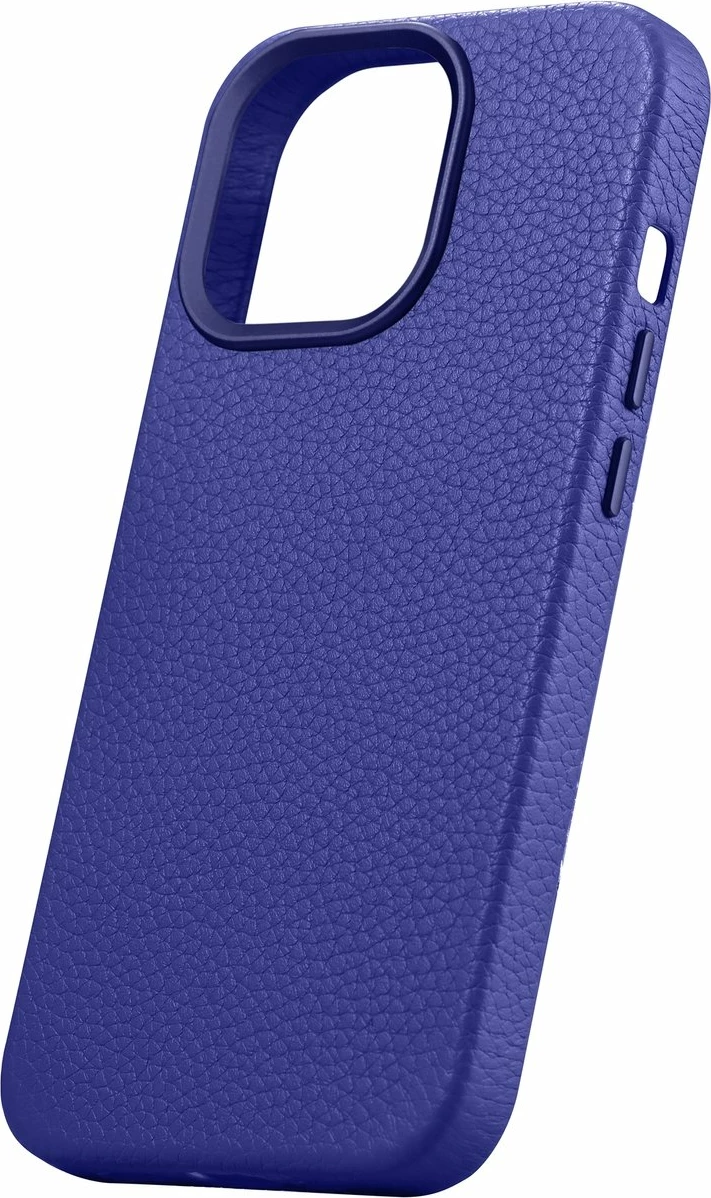 Mbështjellës iCarer Litchi Premium për iPhone 14 Pro Max, lëkurë natyrale, MagSafe, Kaltër