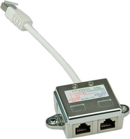 Adapter T VALUE Cat.5e Class D STP, splitter RJ45 i mbrojtur