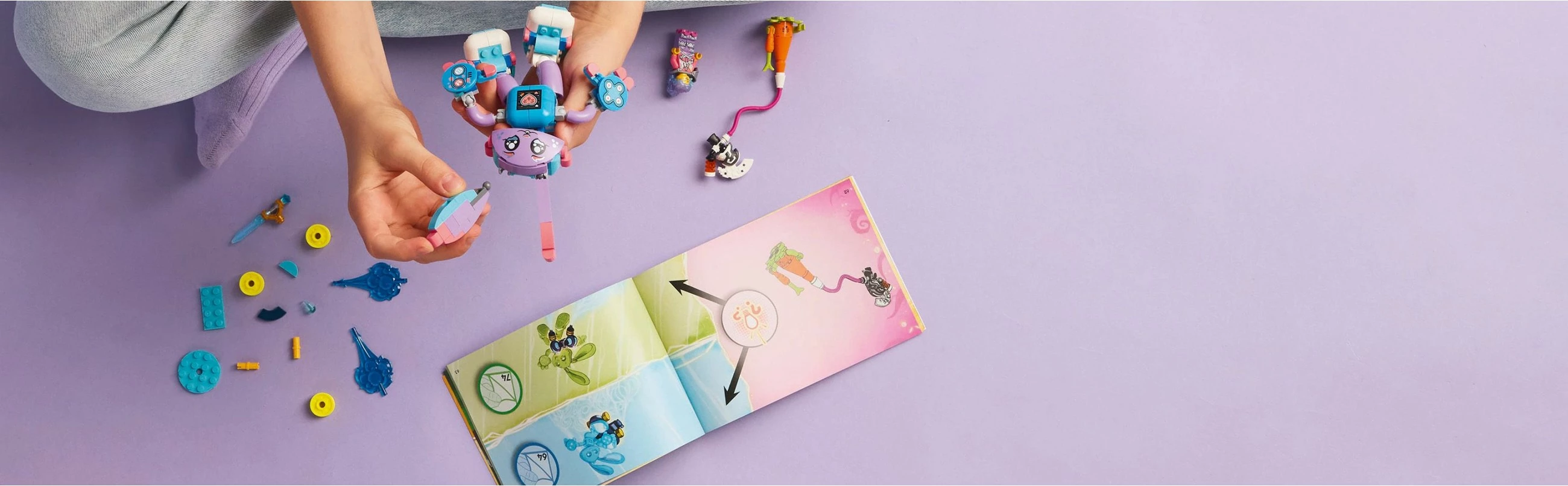 Set ndërtimi LEGO DREAMZzz 71490 Izzie dhe Bunchurro Gaming Lepuri, 252 pjesë, shumëngjyrësh