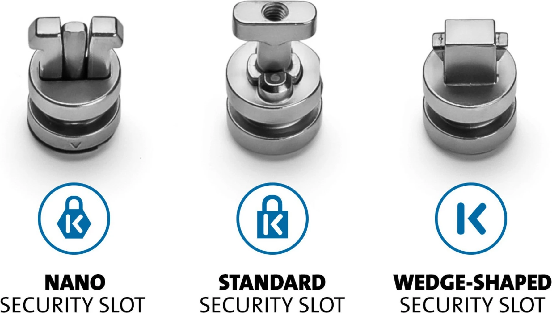 Set ankorash sigurie Kensington ClickSafe, 3 copë, çelik inoks
