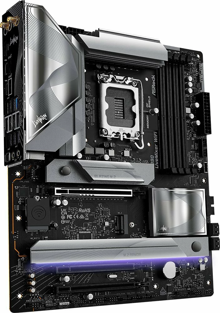 Pllakë amë ASRock Z890 LiveMixer WiFi ATX, DDR5 deri 256GB, Wi‑Fi 7, Thunderbolt 4, 2.5Gb LAN (me 2 antena WiFi, 2 kabllo SATA)