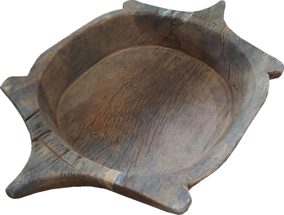 Tabaka dekorative formë breshke, dru, ngjyrë kafe, 38x23x13cm