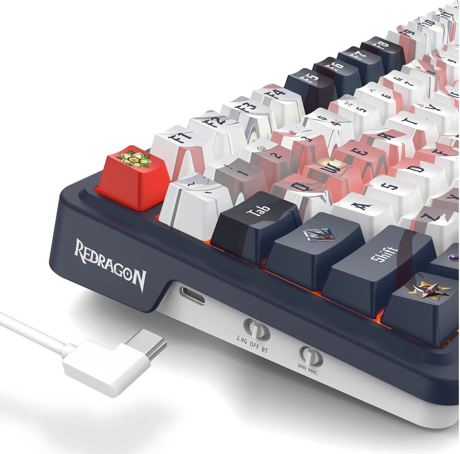 Tastierë mekanike Redragon K686AK-RGB-PRO Eisa, RGB, wireless, e bardhë-gri