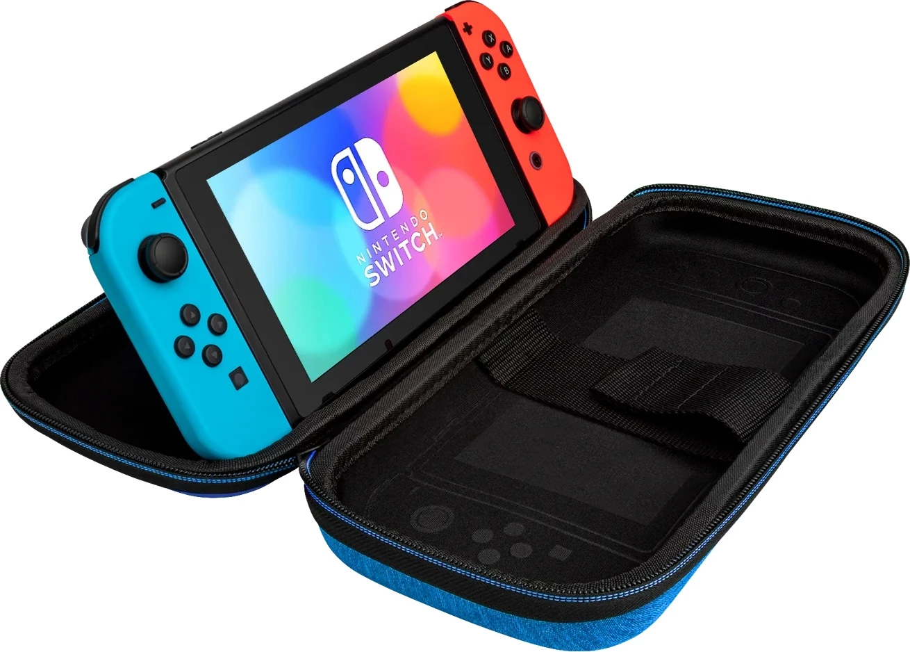 Kasë udhëtimi PDP Mario Escape për Nintendo Switch/Lite/OLED, me stand të integruar, bardhë me kaltër