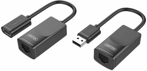 Adapter zgjatues USB-A në RJ-45 Unitek Y-UE01001 USB 2.0, i zi