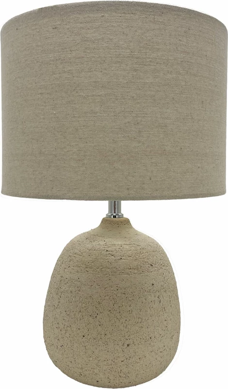 Llambë tavoline Piedra, qeramikë, liri, bezhë, 18x18x42cm