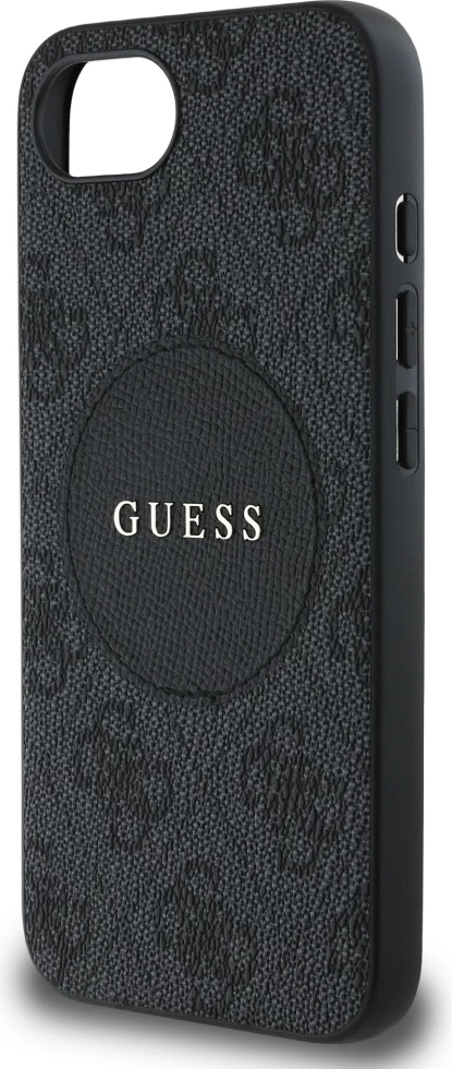Mbështjellës Guess 4G Circle Classic Logo MagSafe për iPhone 16e, i zi