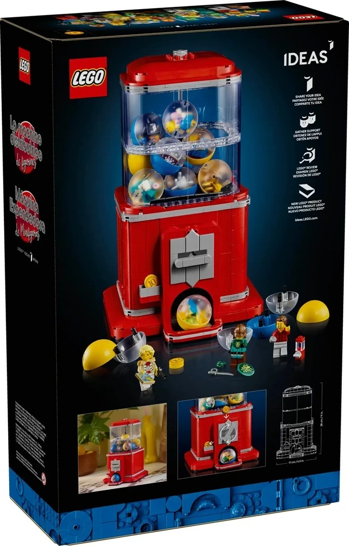 Set LEGO IDEAS 21358 Minifigure Vending Machine, për të rritur, Kuqe