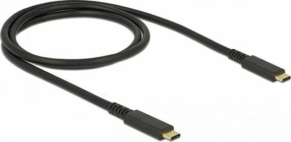 Kabllo USB-C DeLOCK, USB-C në USB-C, 10 Gbps, PD 60 W, 1 m, e zezë
