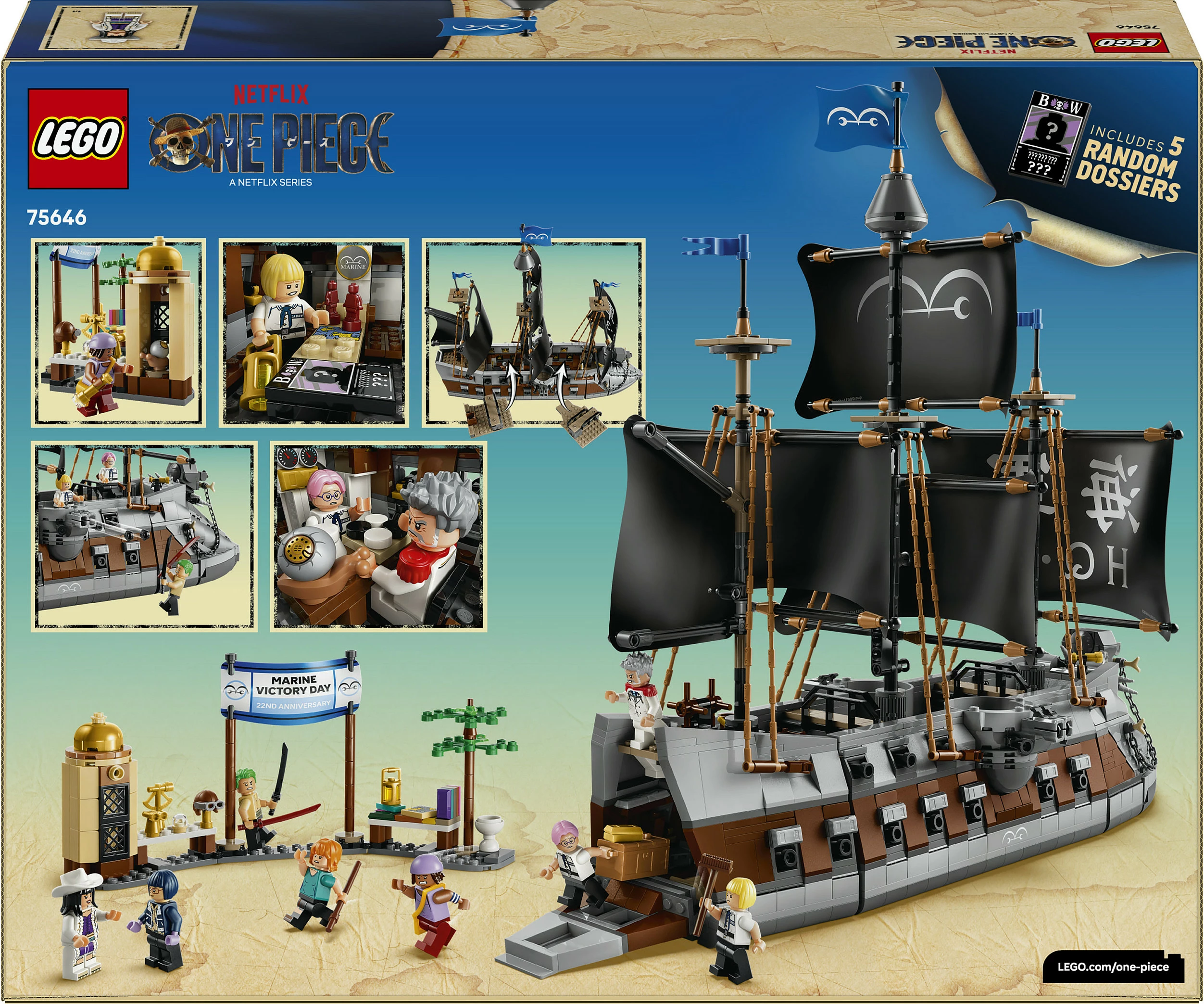 Set LEGO One Piece 75646 Garp’s Marine Battleship, 1705 pjesë, 9+