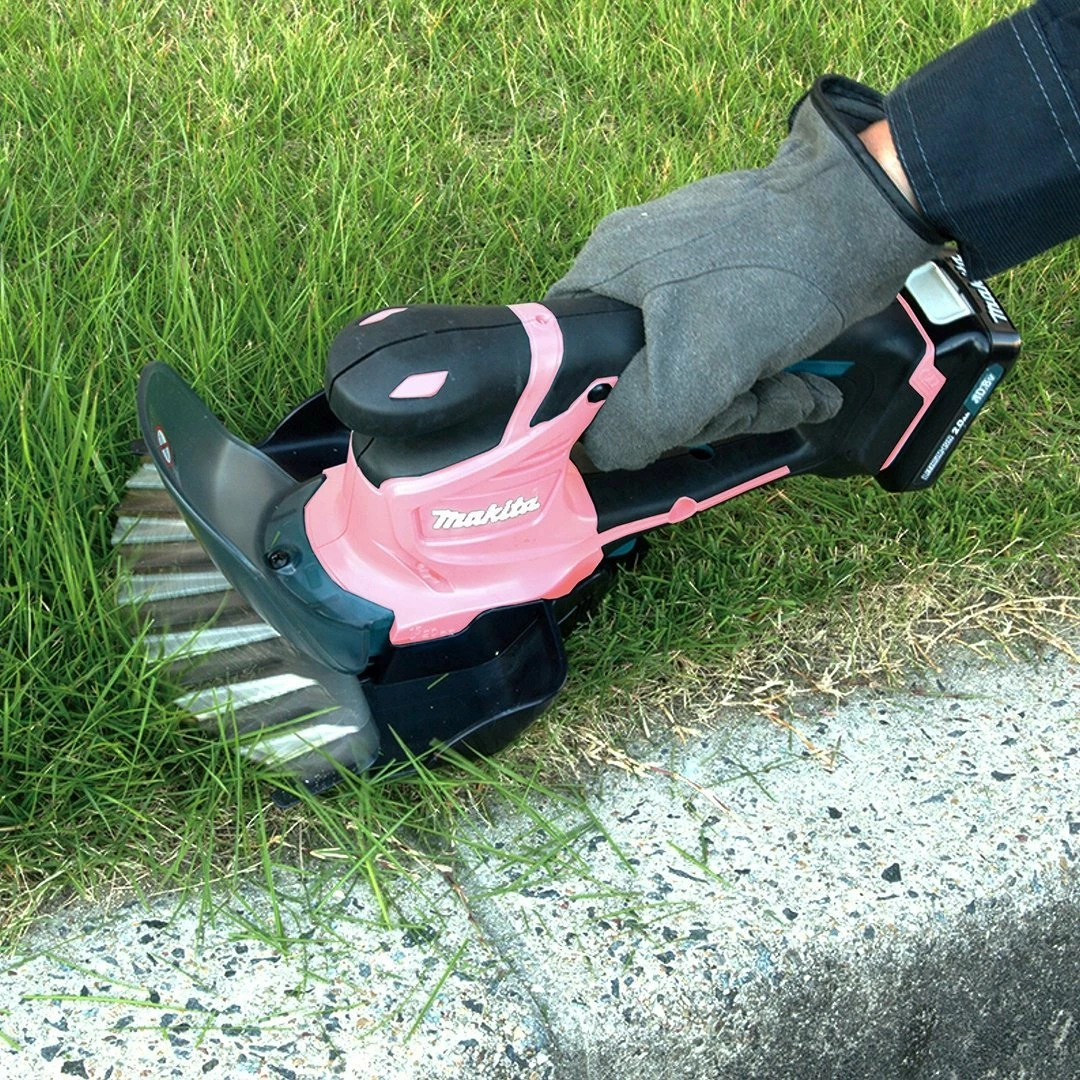 Gërshërë bari dhe shkurresh Makita UM600DZP 12V CXT 2-në-1, BODY pa bateri/karikues, rozë, set me teh bari + enë bari