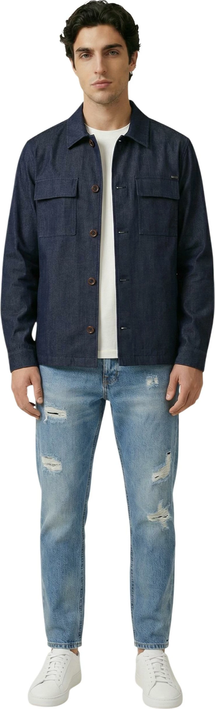 Overshirt këmishë për meshkuj Gianni Lupo GN21822, denim [Madhësia: L]