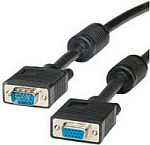Kabllo VGA ROLINE HQ, 20 m, HD15 M në HD15 F, me ferrite, e zezë