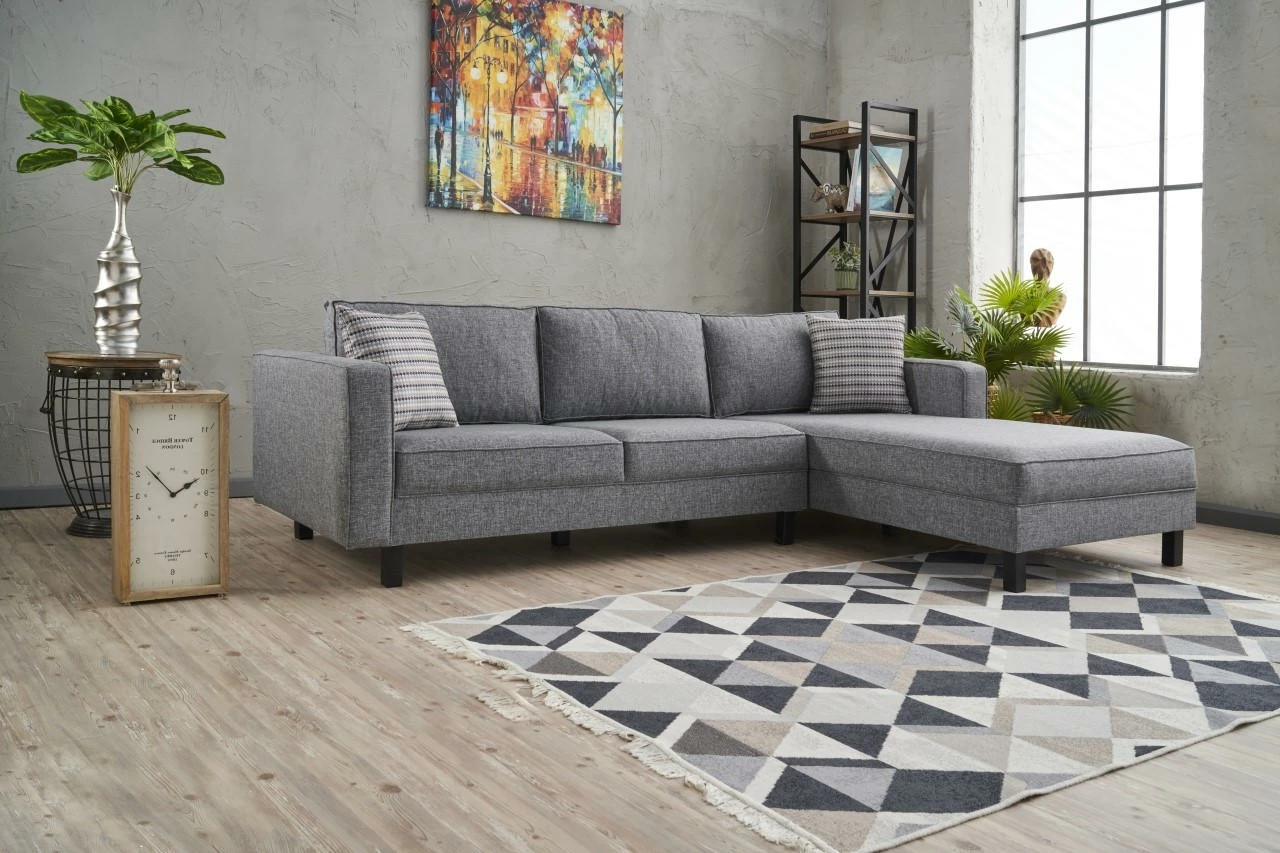 Këndore Atelier del Sofa, liri Kale, e djathtë, ngjyrë gri