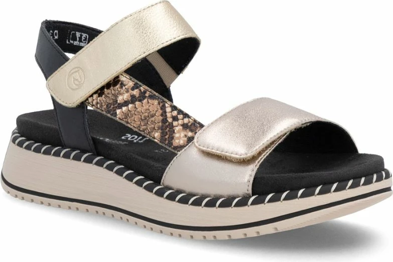 Sandale platforme për femra Remonte Rieker D3J50-90, të arta