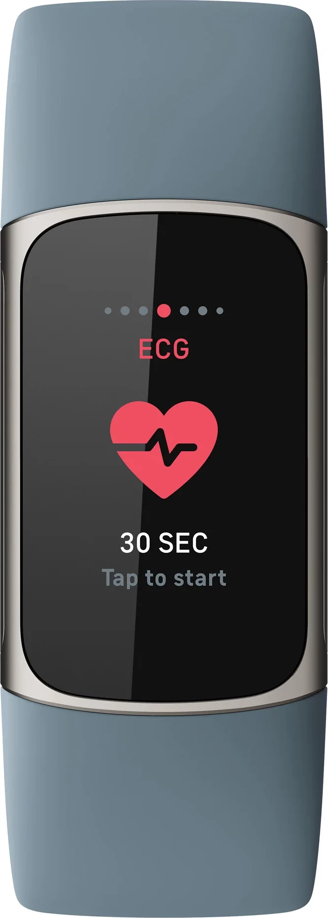 Smartwatch Fitbit Charge 5 FB421SRBU me GPS, NFC, SpO2, rezistent në ujë 50m, bateri deri 7 ditë, Platinum/Mineral Blue