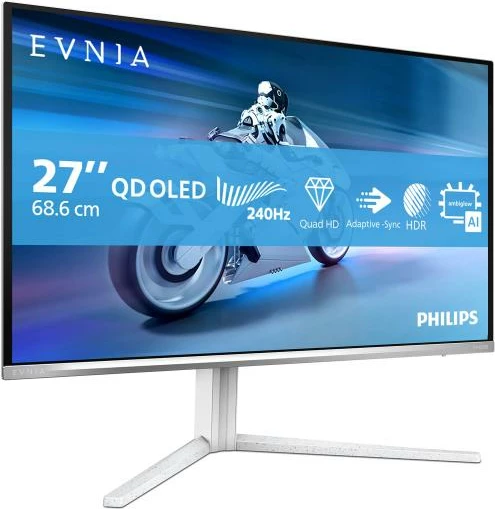Monitor Philips Evnia 27M2N6501L/00 27\" 240 Hz QD-OLED, i bardhë