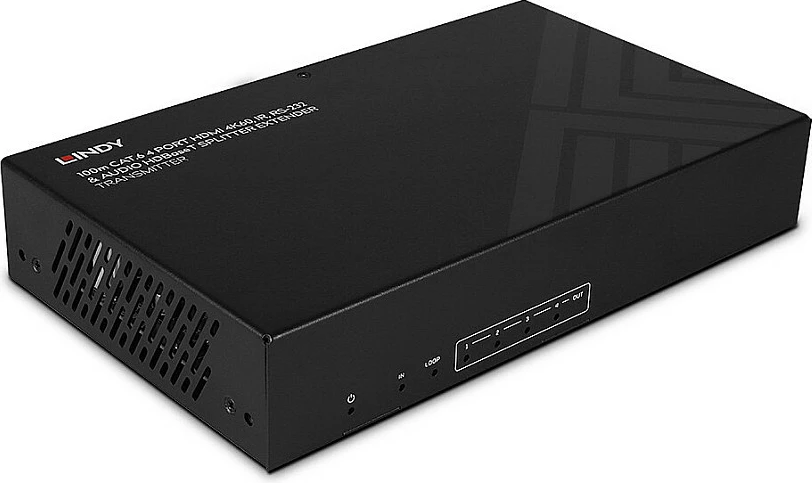 Splitter/Extender HDMI LINDY 100m Cat.6, 4-port, 4K60 HDBaseT, e zezë