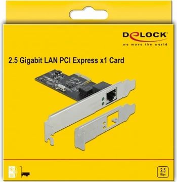 Kartelë rrjeti PCIe DeLOCK RTL8125B, RJ45 2.5GbE, PCI Express x1, e brendshme