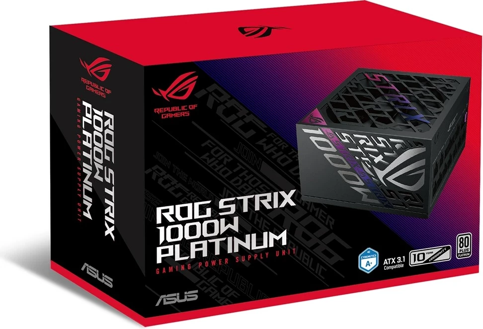 Njësi furnizimi ASUS ROG STRIX-1000P-GAMING, 1000 W, ATX, E zezë, Argjendtë