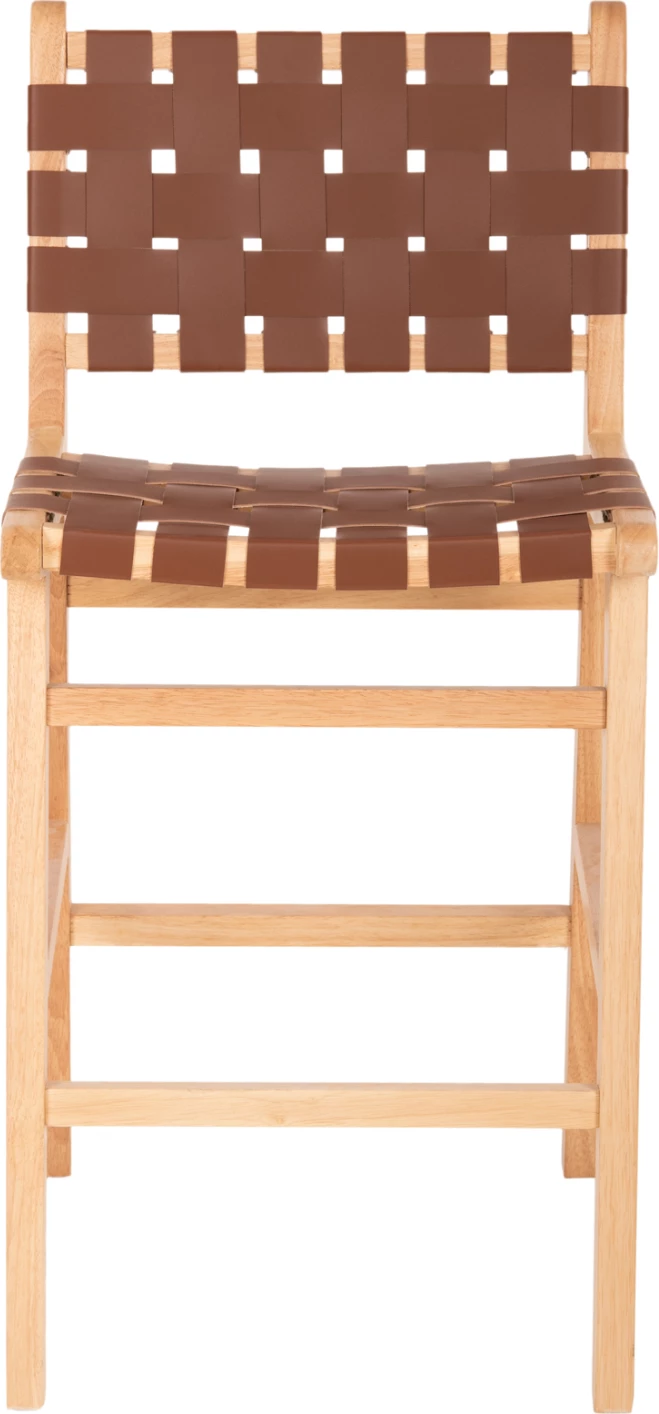 Karrige për bar FELIPE, lartësi mesatare, FH9329.01, dru TOON, ngjyrë natyrale, PU kafe, 45x47x94H cm