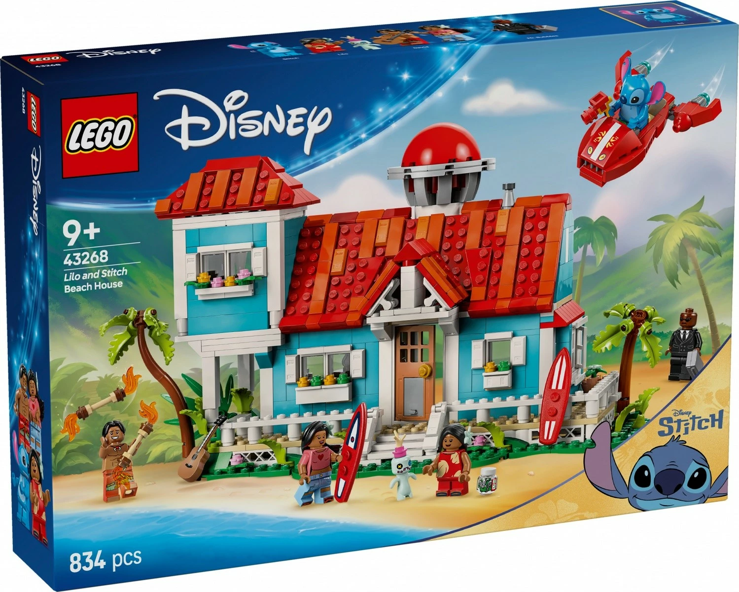 Set ndërtimi LEGO Disney Beach House Lilo and Stitch 43268, 834 pjesë