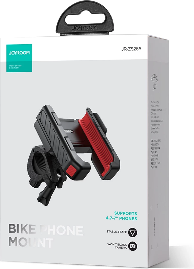 Mbajtës telefoni Joyroom JR-ZS266 për biçikletë, skuter, motoçikletë, i zi