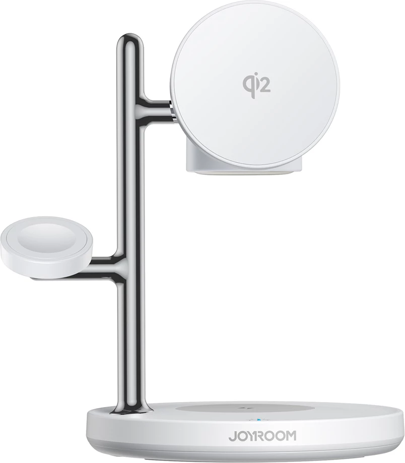 stacion karikimi wireless Joyroom JR-W23 Qi2 4-në-1, 15W, me dritë nate, i bardhë