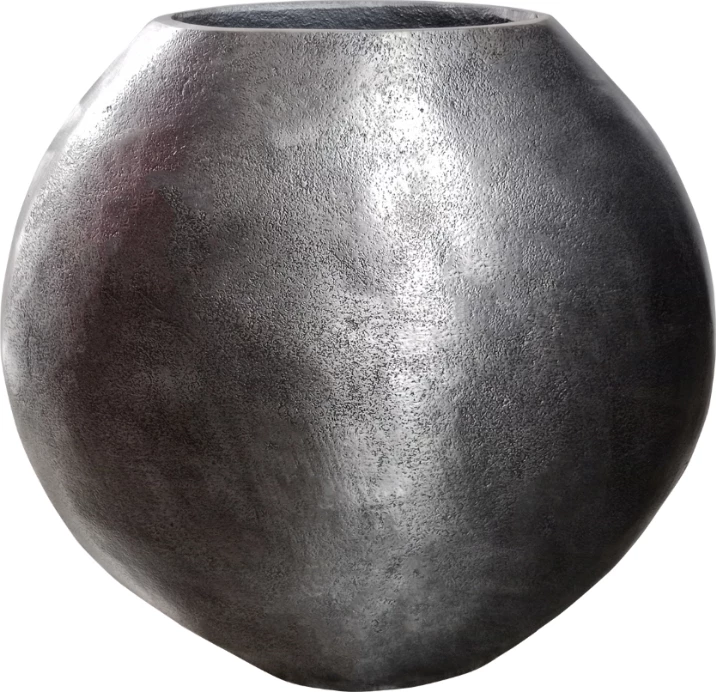 Vazo TEMICE, alumin, ngjyrë argjendi antike, 30x12x30 cm