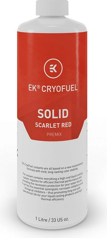 Lëng ftohës për watercooling EK Water Blocks EK-CryoFuel Solid Premix 1L, Scarlet Red