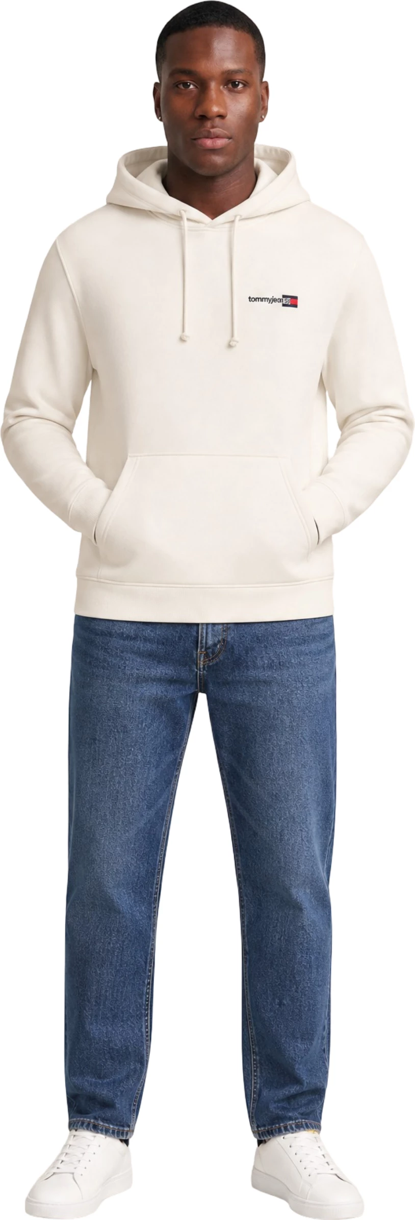 Duks me kapuç Tommy Hilfiger Jeans DM0DM23393 për meshkuj, i bardhë [Madhësia: S]