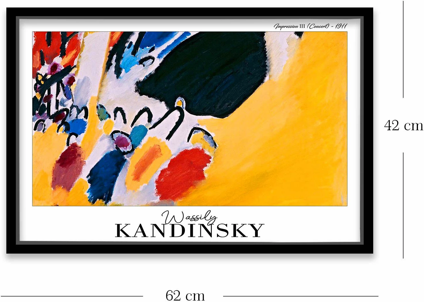 Pikturë dekorative me kornizë, Wallity, 4262SYHKANDINSKY-017, shumëngjyrëshe, 42x62cm