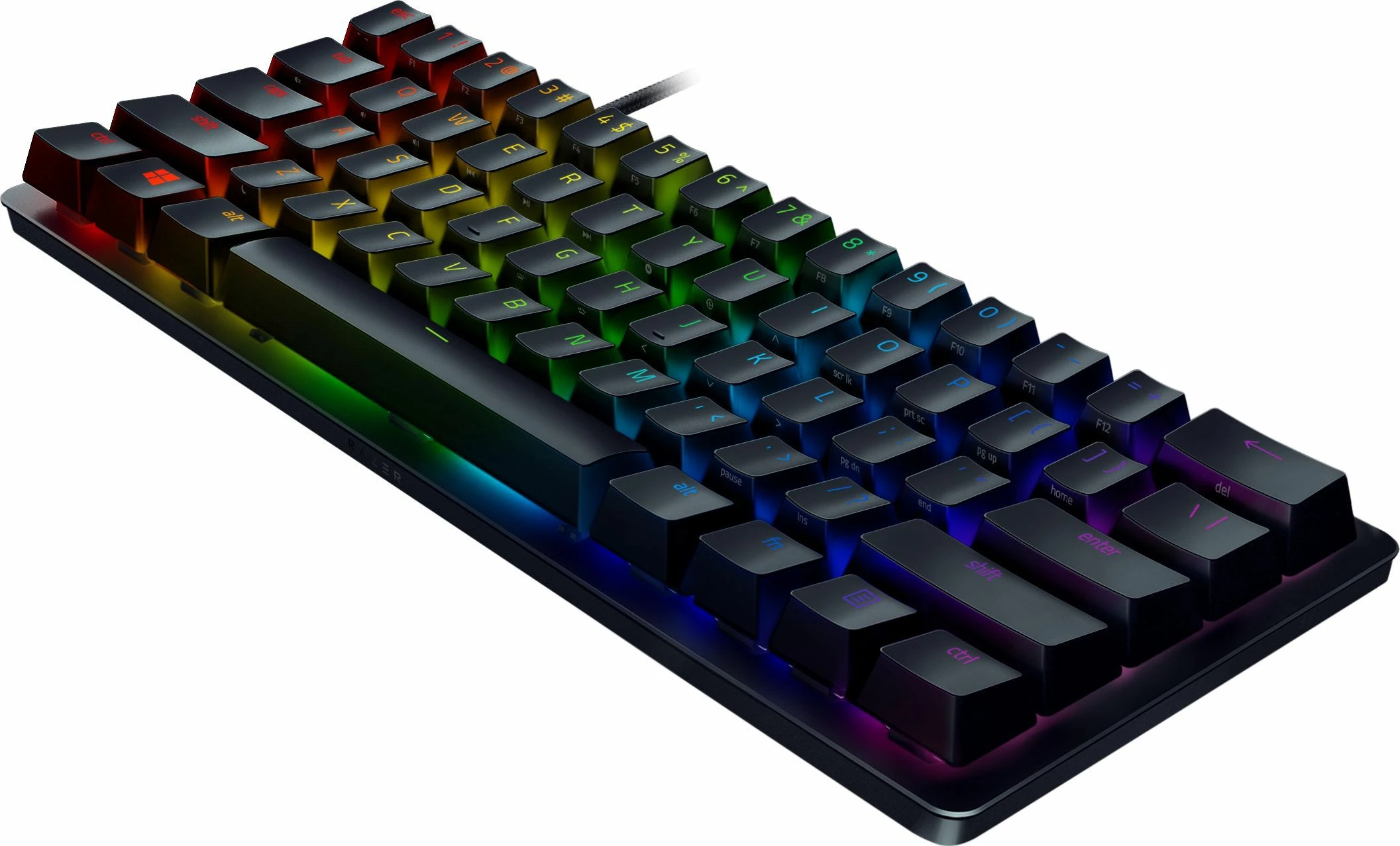 Tastierë gaming Razer Huntsman Mini RZ03-03390200-R3M1 60% mekanike Linear Optical Red, RGB, US layout, me kabllo Type-C, e zezë