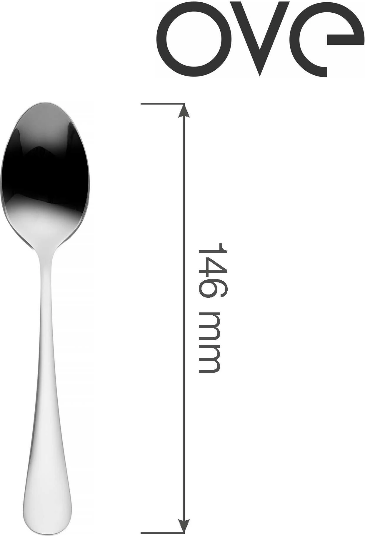 Lugë çaji OVE Navarino 146 mm, çelik inox 18/10, argjend, set 12 copë
