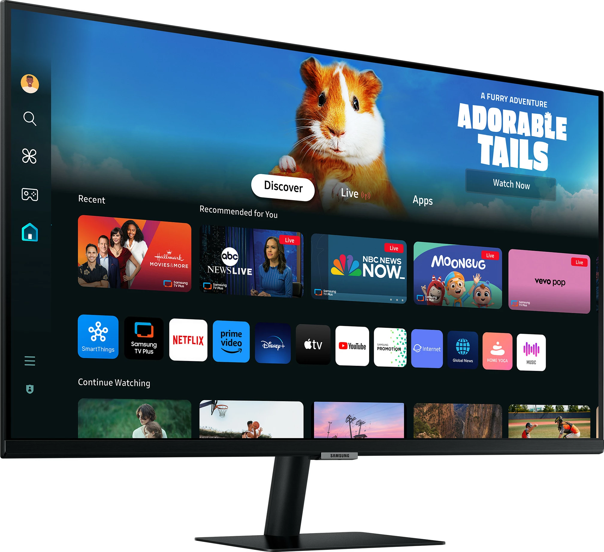 Monitor Samsung Smart Monitor M5 LS27DM500EUXDU, 27", Full HD, VA, 60 Hz, HDR, HDMI, USB-Hub, altoparlantë të integrum