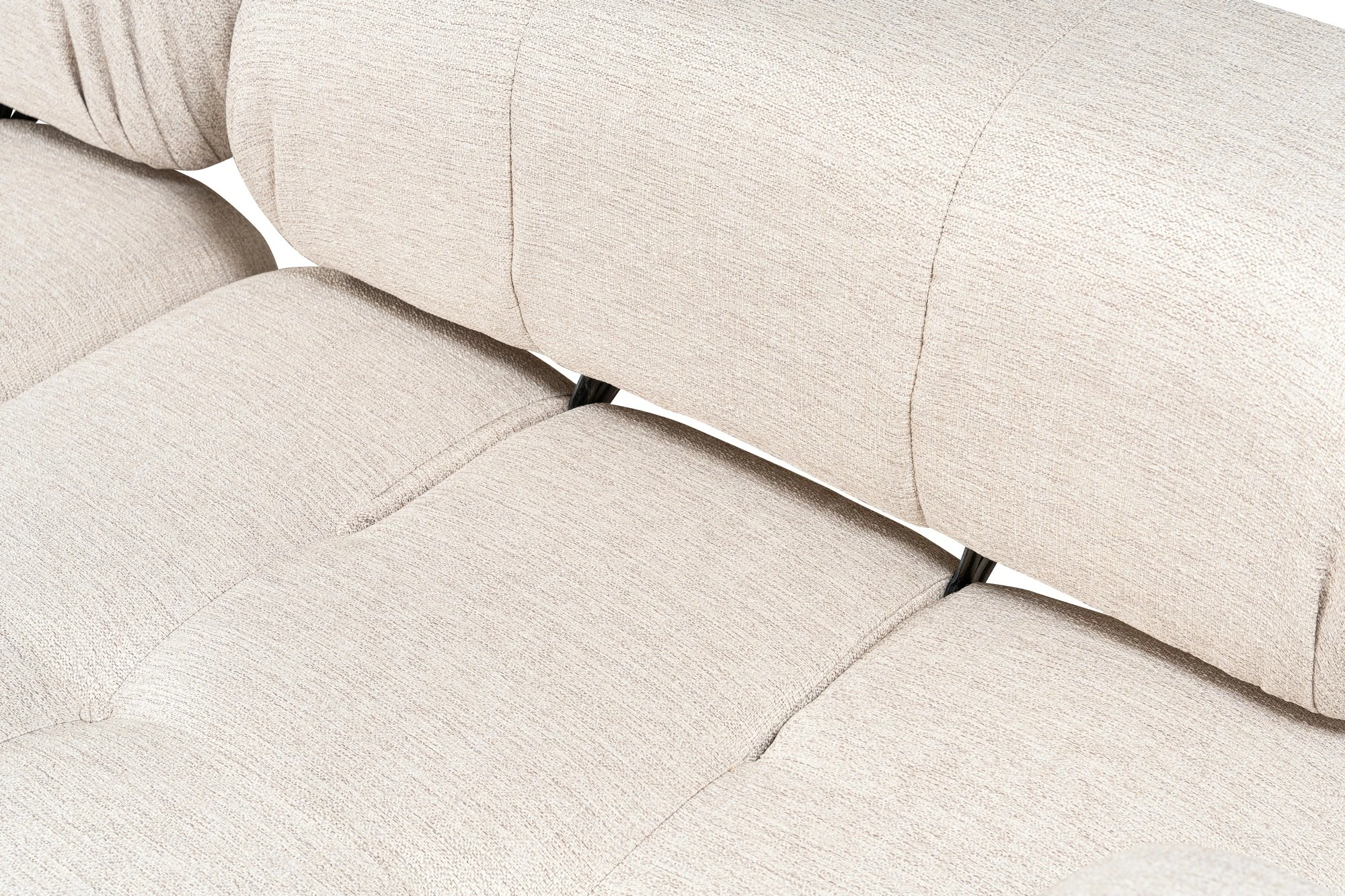 Këndare Atelier del Sofa Doblo 3 ulëse me pouffe, ngjyrë kafe e çelët