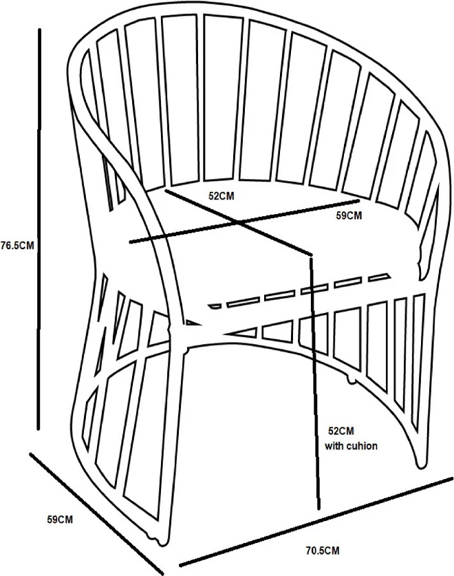 Karrige e ulët Leon, ratan natyral, 72x63x76.5 cm