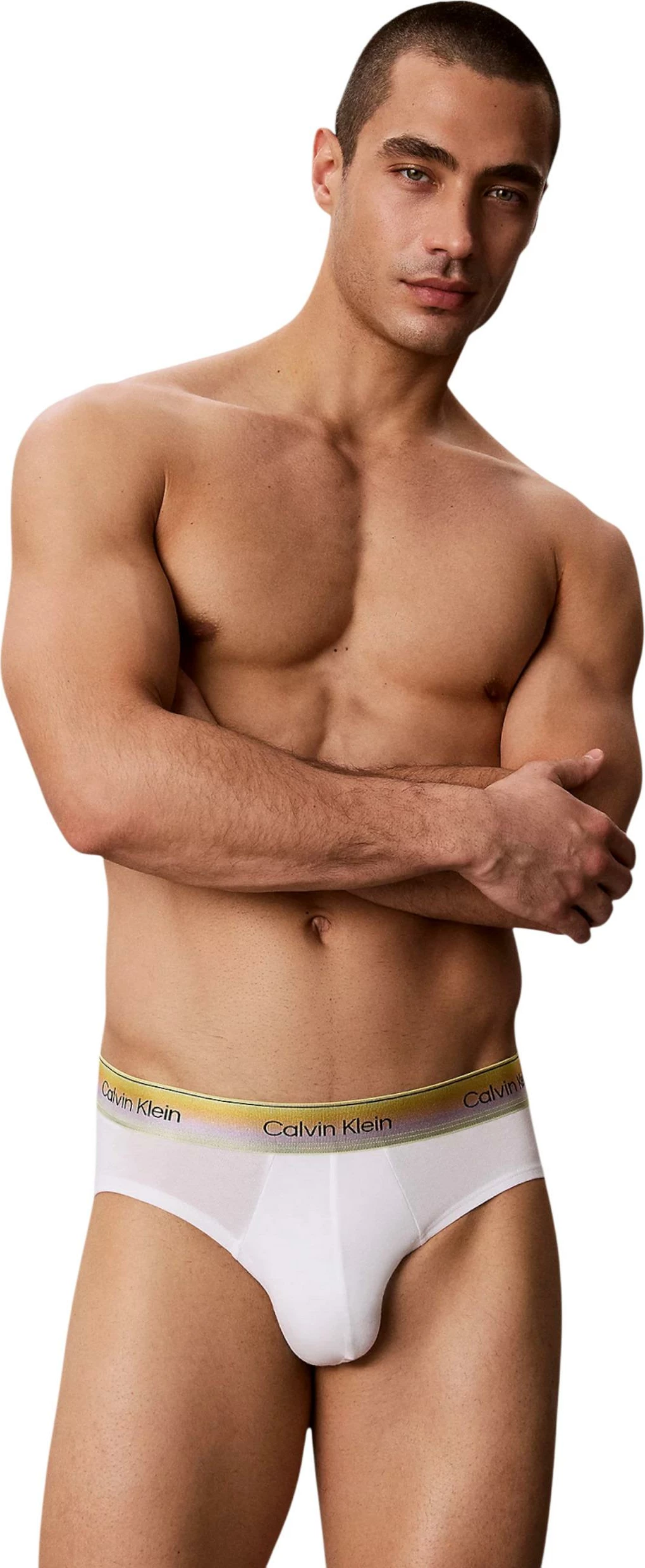 Të brendshme për meshkuj Calvin Klein Underwear Hip Brief LV00NB4589, të bardha