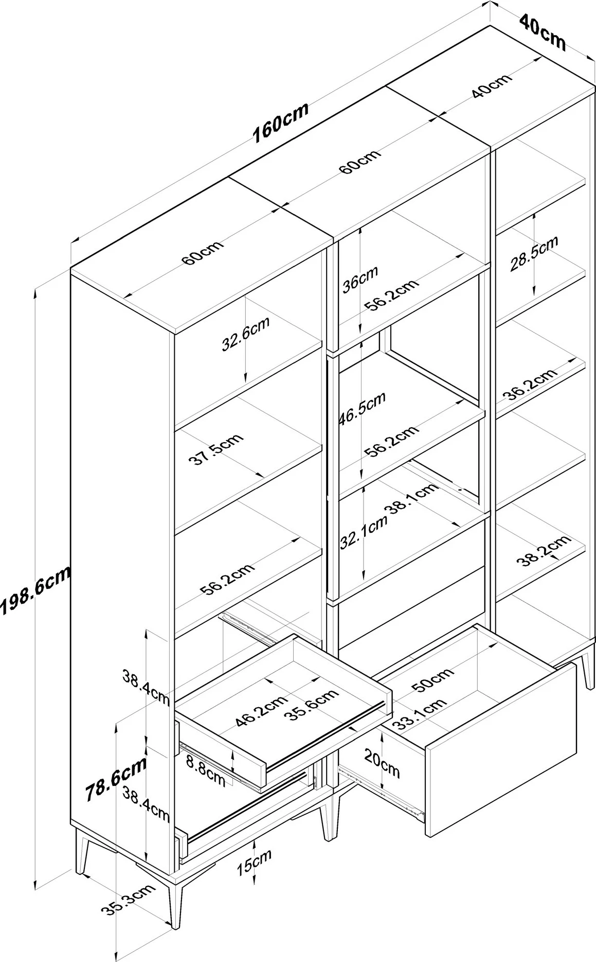 Dollap multifunksional, ngjyrë e bardhë, Skye Decor, JE144 - 3114