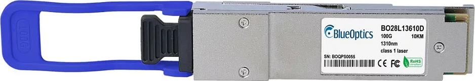 Modul transceiver QSFP28 BlueOptics BO28L13610D, 100G LR4, 1310nm, 10km, gri/blu