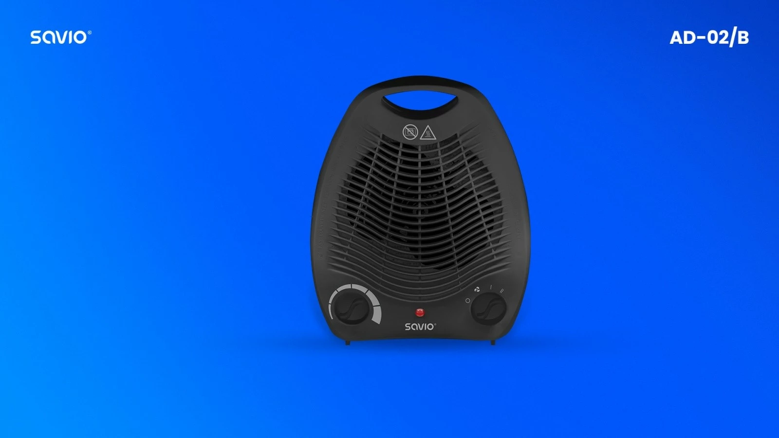 Ngrohës me ventilator, Savio, AD-02/B, 2000 W, 3 mënyra ajrimi, termostat, mbrojtje nga mbinxehja, i zi