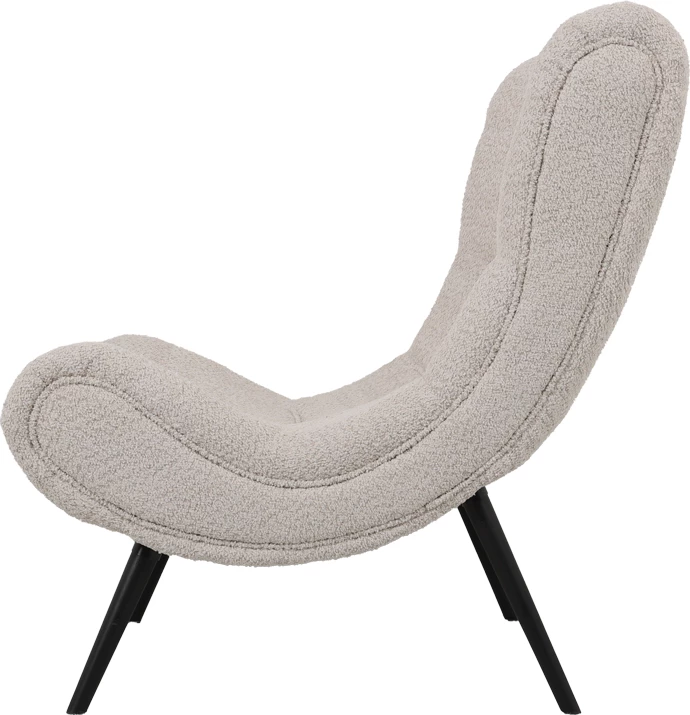 Karrige boucle me tabure, ngjyrë bezhë, 97x80x100cm