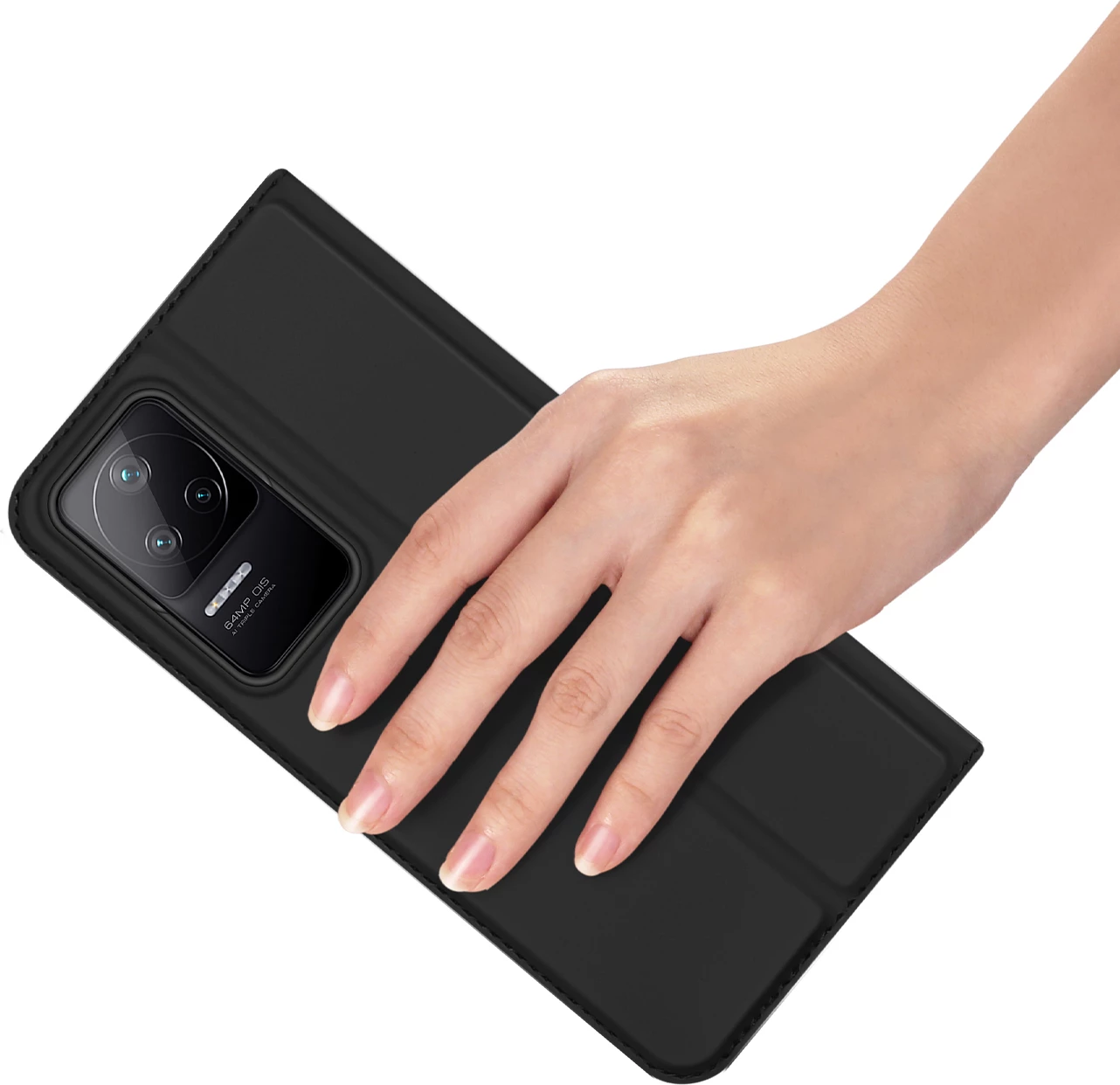 Mbështjellës Dux Ducis Skin Pro për Xiaomi Poco F4 5G, me kapak, i zi