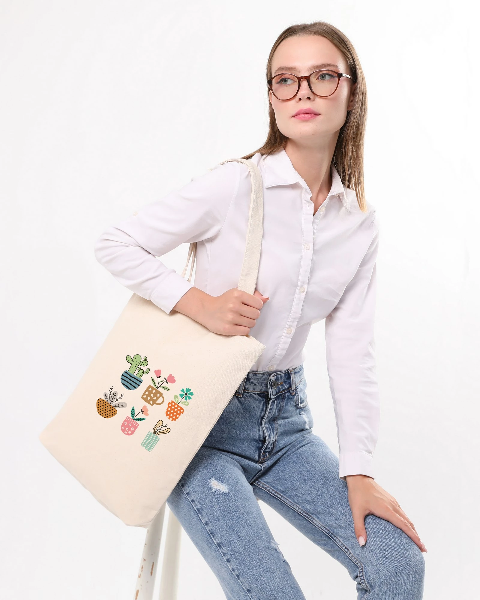 Çantë tote Zoozie Bags, 0577, ngjyrë krem