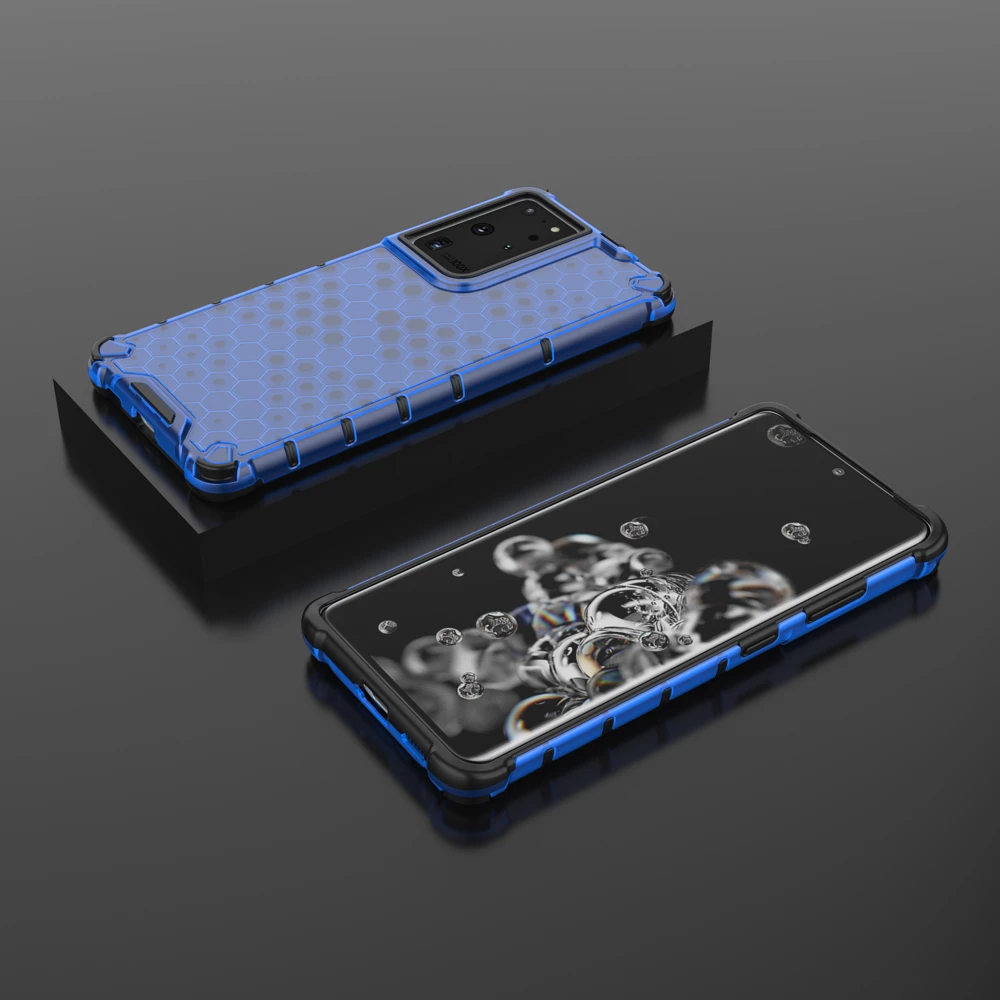 Mbështjellës Hurtel për Samsung Galaxy S22 Ultra, honeycomb, blu