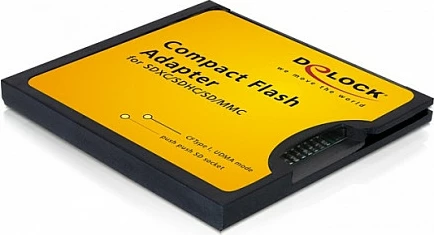 Adapter CompactFlash DeLOCK 61796 për kartela SD/MMC, 36.4 x 42.8 x 5 mm, i zi
