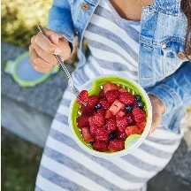 Enë frutash Emsa N10722 Clip & Go, 1.1L, me sitë, jeshile