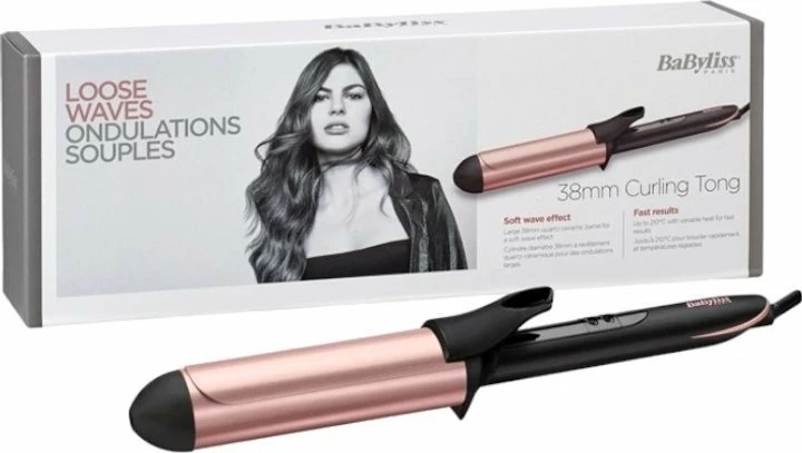 Hekur për kaçurrela BaByliss C453E 38 mm 210°C rozë e artë/zezë