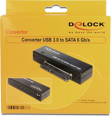 Adapter USB 3.0 në SATA III DeLOCK 62486, i zi