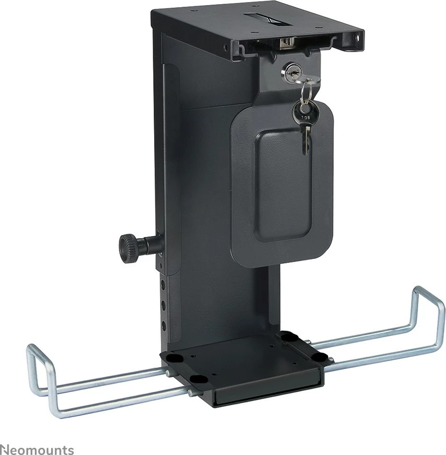 Mbajtës kase Newstar CPU-D075BLACK/LK, çelik, i zi, me kyç, rregullim 200-360mm, 10kg